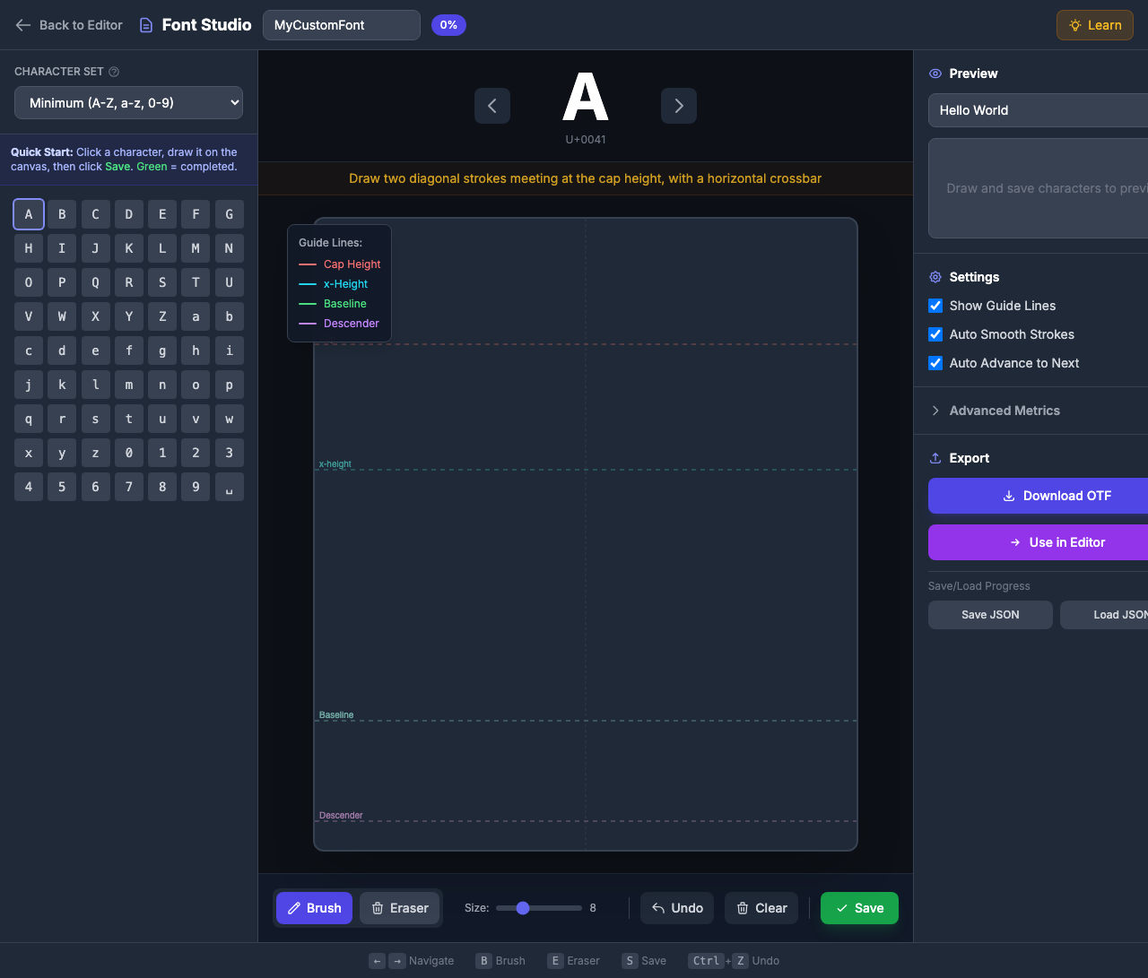 Font Studio interface
