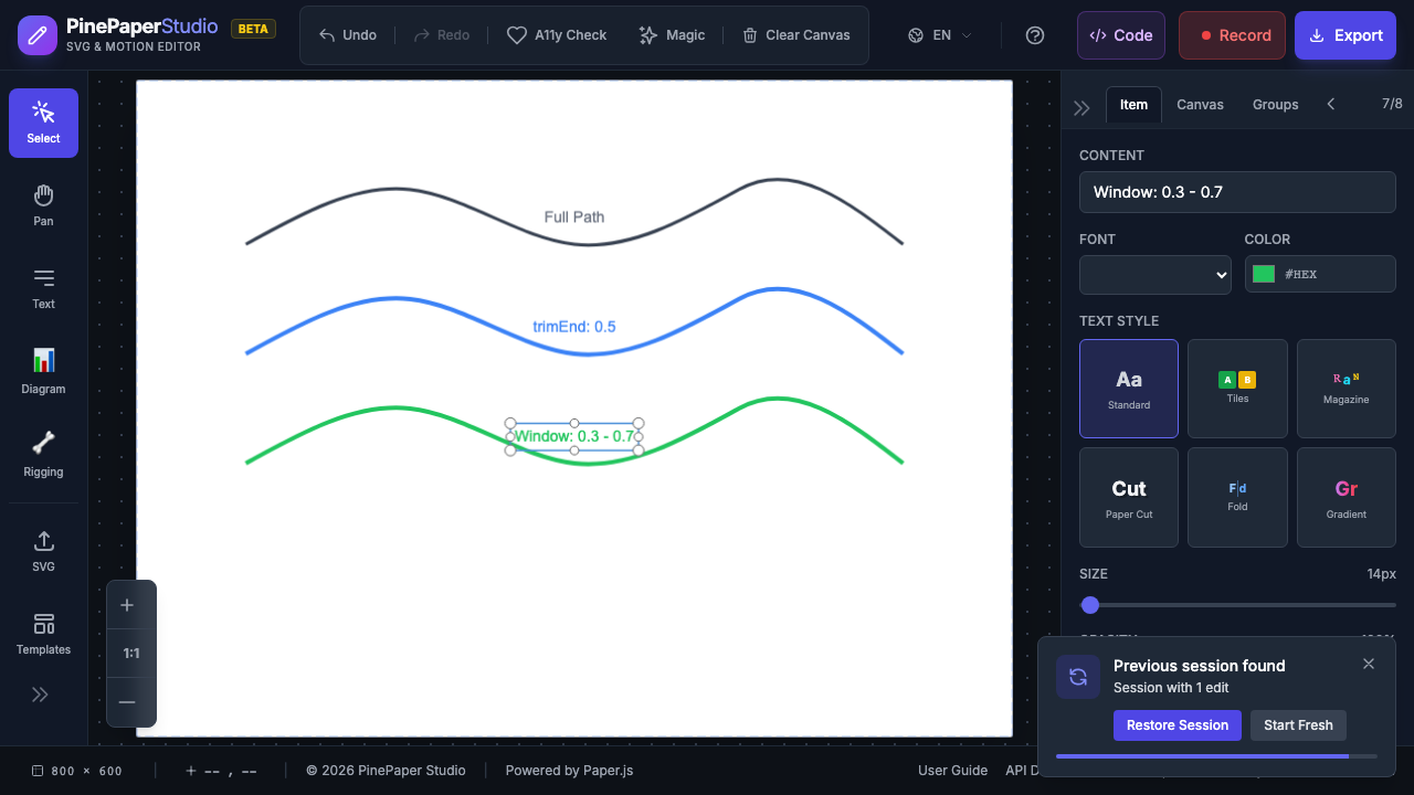 Path with partial trim visible